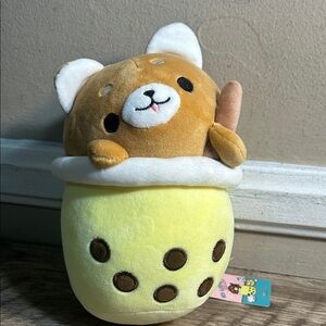 Takashoji Shiba Dog Boba Tea Squishy Kawaii Plushie Plush Stuffed Animal 7”